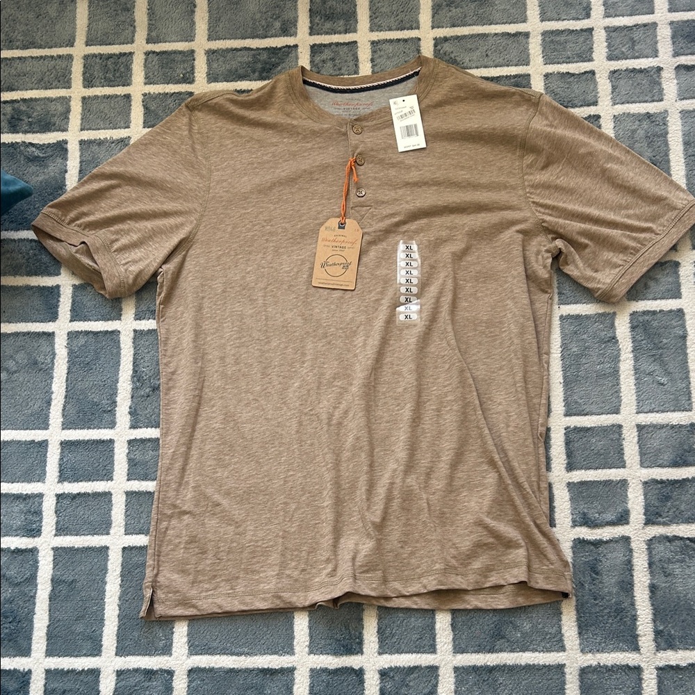 Weatherproof Brown Short Sleeve Henley